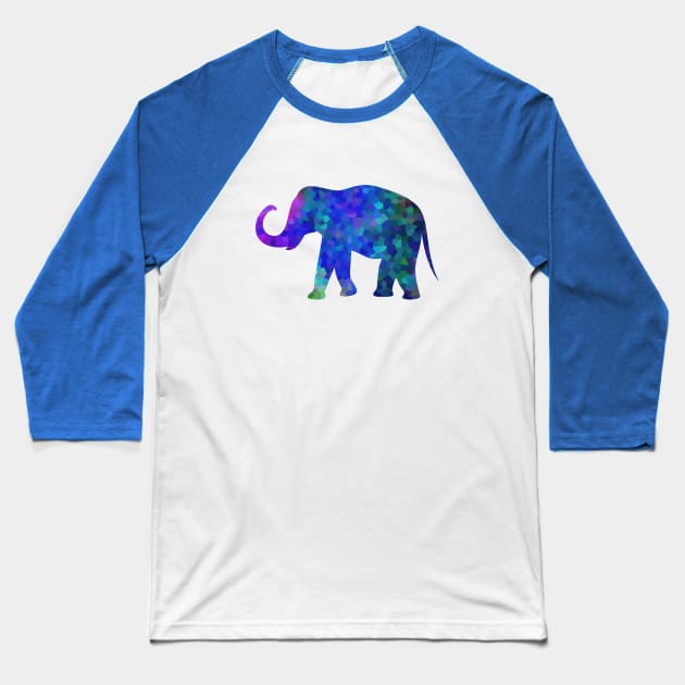 Blue Elephant Abstract Art Baseball T-Shirt by SartorisArt1